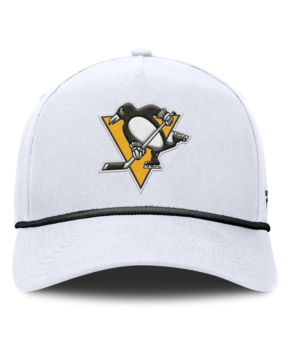 Fanatics Men's White Pittsburgh Penguins Rope A-frame Adjustable Hat In White