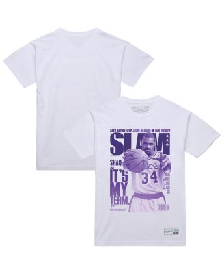 Mitchell & Ness - Men's&nbsp;Shaquille O'Neal White Los Angeles Lakers SLAM Gradient T-Shirt