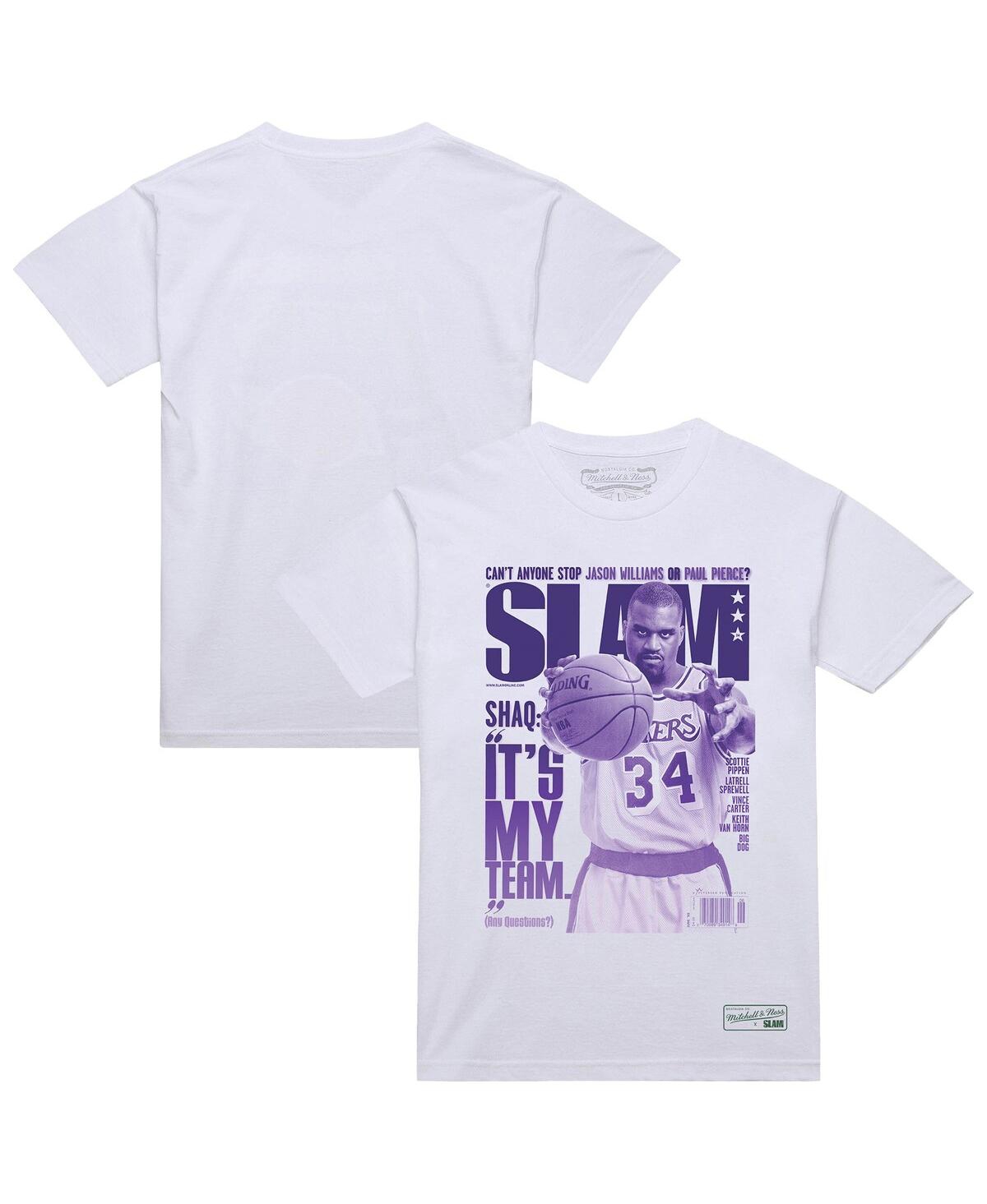 Men's Shaquille O'Neal White Los Angeles Lakers Slam Gradient T-Shirt - White