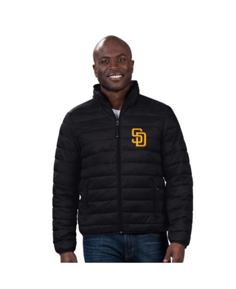 Мужская куртка G-III Sports by Carl Banks Black San Diego Padres Packable Neck Pillow Full-Zip Puffer