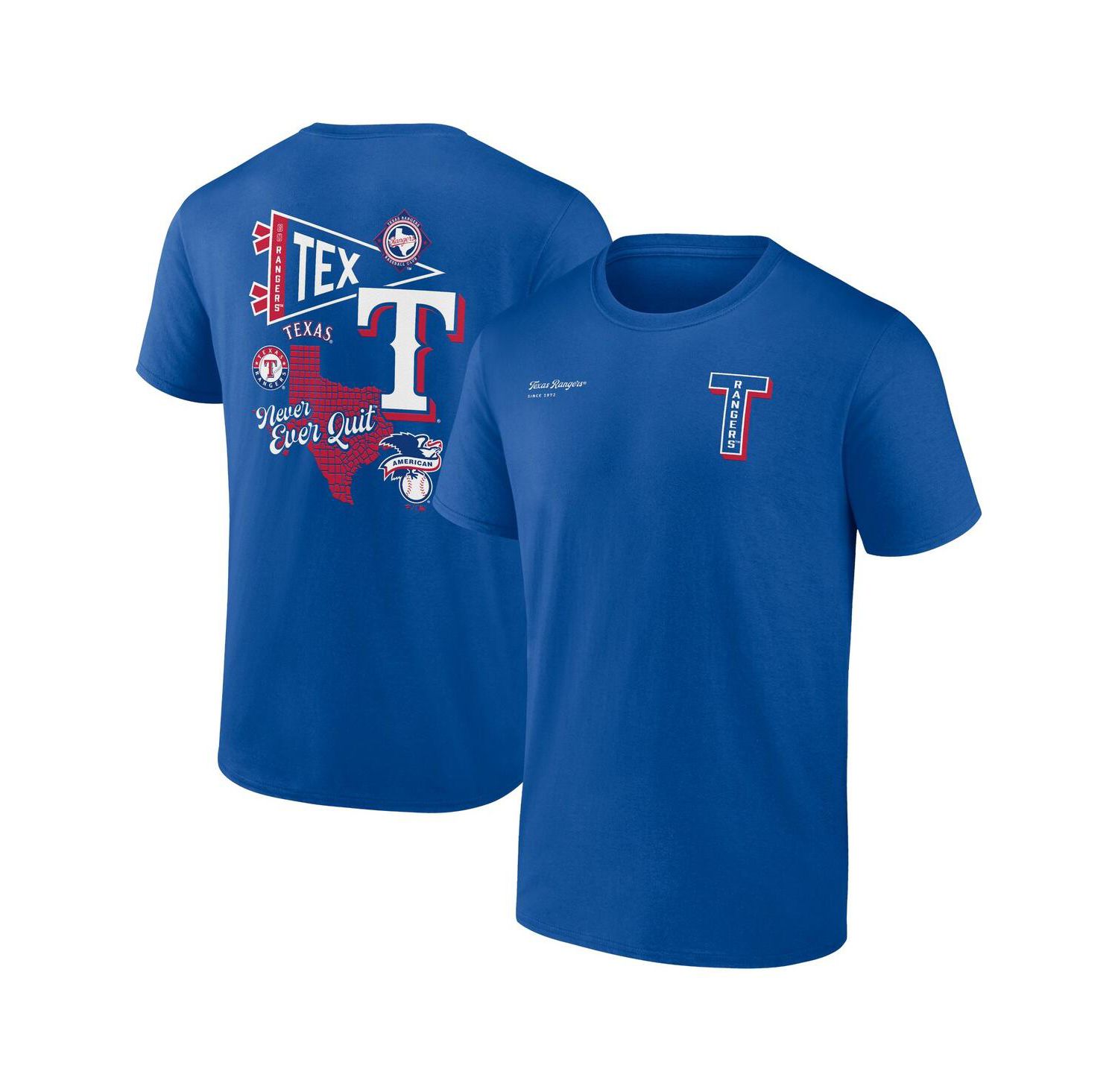 Men's Royal Texas Rangers Split Zone T-Shirt