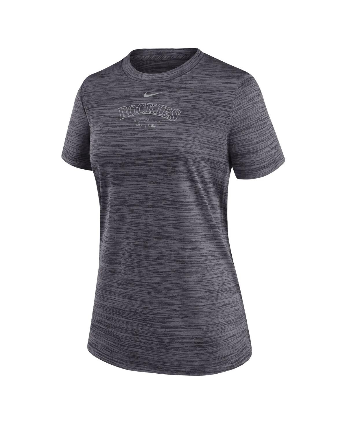 Nike Women's Black Colorado Rockies Authentic Collection Velocity Performance T-shirt In Black