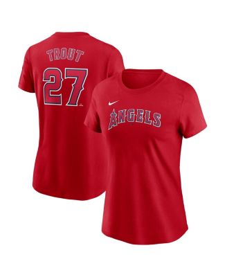 Nike - Women's Mike Trout Red Los Angeles Angels Fuse Name Number T-Shirt