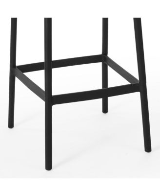 29.5" Outdoor Modern Plastic Patio Bar Height Stools (Set of 2)