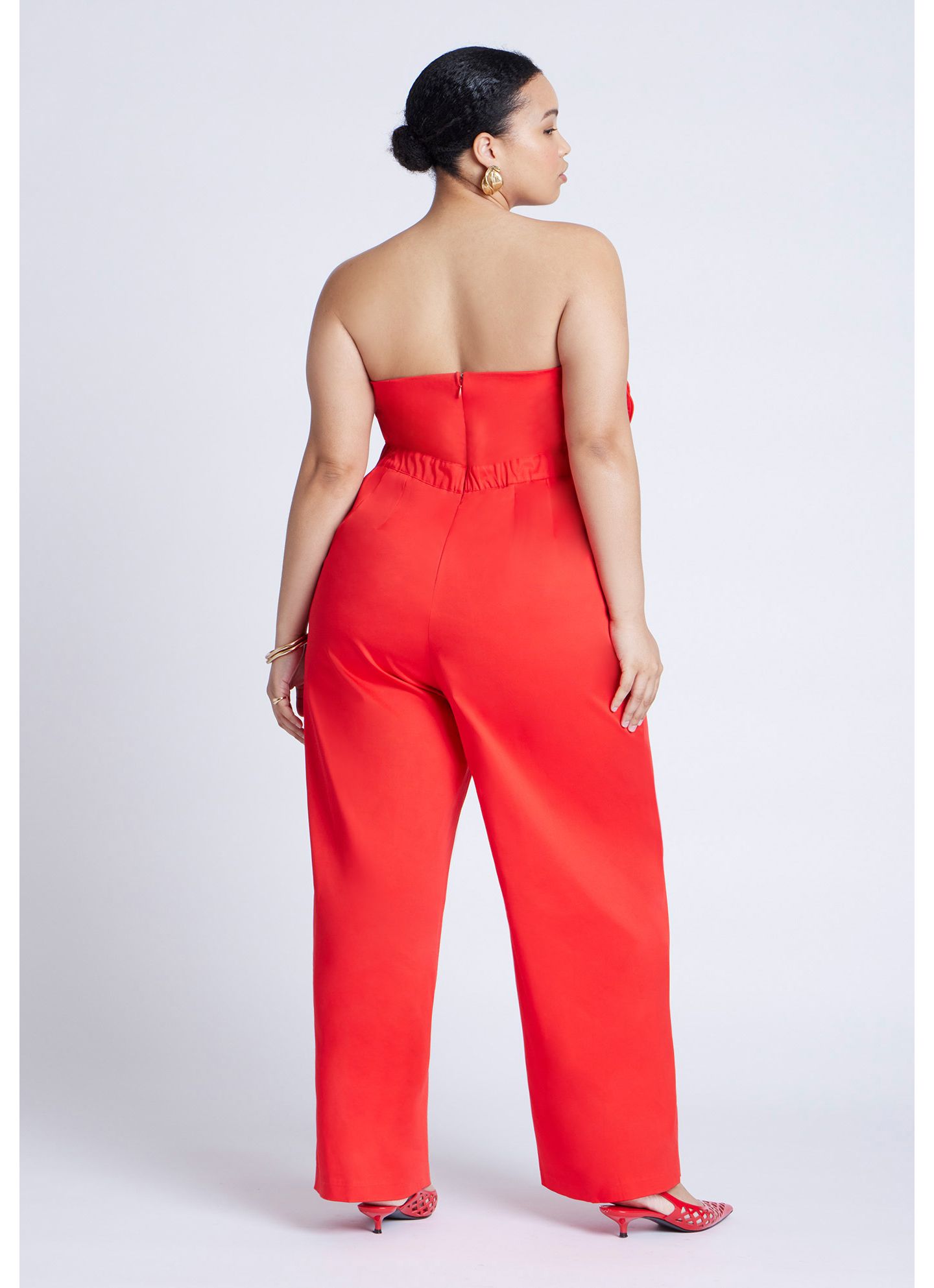 Женский комбинезон ELOQUII Flower Jumpsuit, цвет: Красный — фото 3