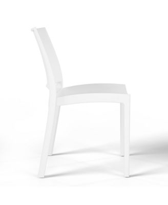 7-Piece Outdoor Rectangular Metal Patio Dining Table Set With Stackable Resin Patio Side Chairs