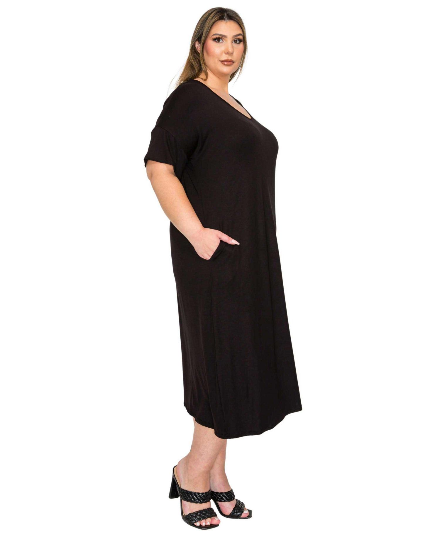 Plus Size Olivia Pocket Midi Dress