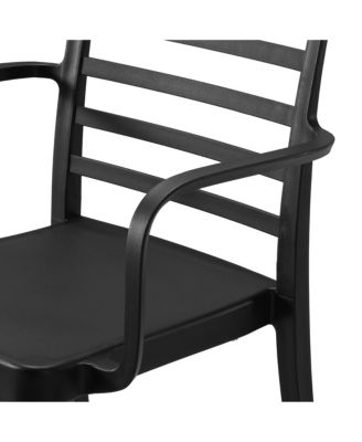 29.5" Outdoor Polypropylene Plastic Patio Bar Height Stools (Set of 2)