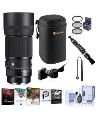 105mm f/2.8 DG DN ART Macro Lens for L Mount, Bundle with ProOptic 62mm Filter Kit, PC Software Suite, Flex Lens Shade, Pouch, Cleaning Kit,