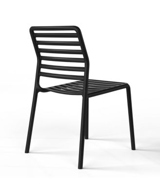 Outdoor Stackable Polypropylene Plastic Resin Dining Side Chairs (Set of 2)