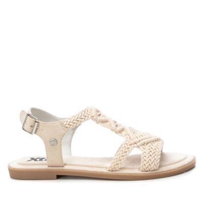 Women's Braided Strap Flat Sandals By  Light Beige