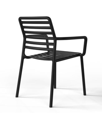 Outdoor Stackable Polypropylene Plastic Resin Dining Armchairs (Set of 4)