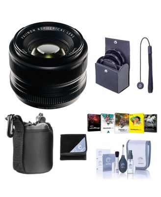 XF 35mm f/1.4 Lens, Bundle with Tiffen 52mm Filter Kit, Lens Case, Lens Cap Tether, Cleaning Kit, Lens Wrap, Software Kit