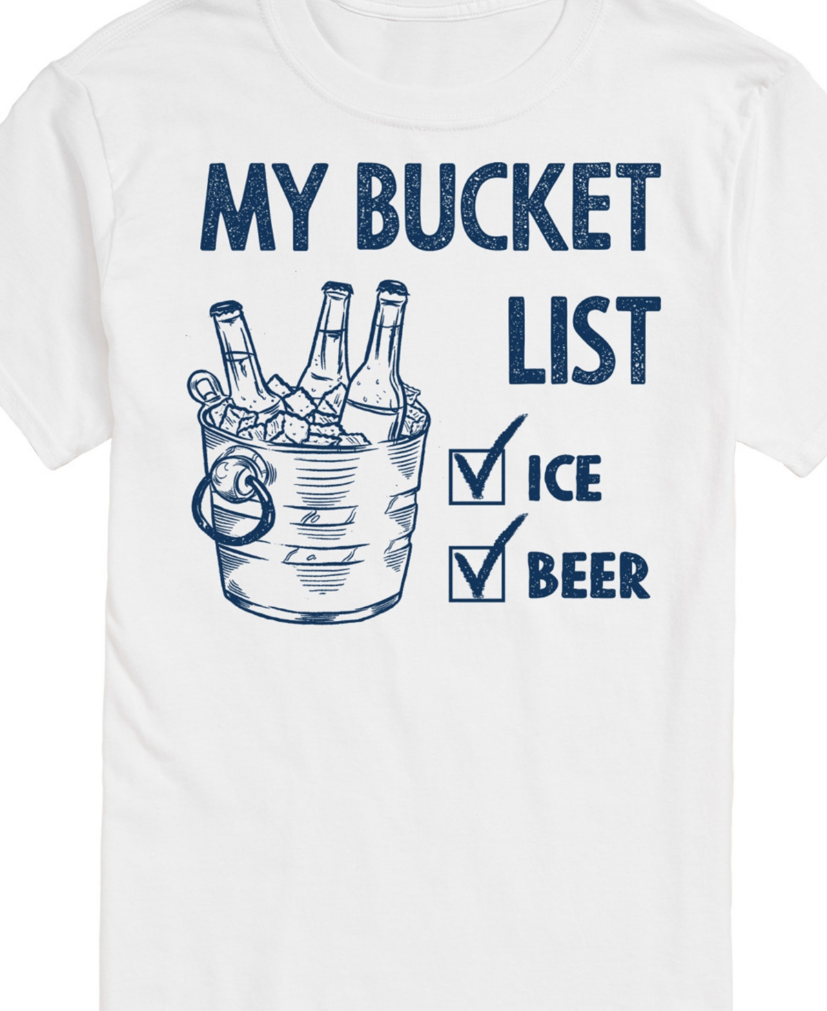 Airwaves Men's Bucket List Ice Beer Summer Short Sleeve T-shirt In White