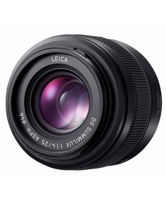 Lumix G Leica DG Summilux II 25mm f/1.4 Aspherical Lens for Micro Four Thirds, Bundle with 46mm Filter Kit, Lens Case, Flex Lens Shade