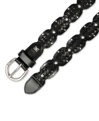 Women's Western Double-E Link Braided Leather Belt