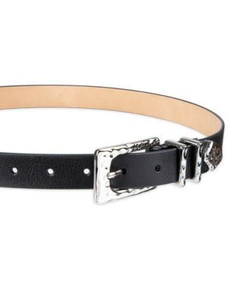 Women's Hammered Metal Casual Leather Belt
