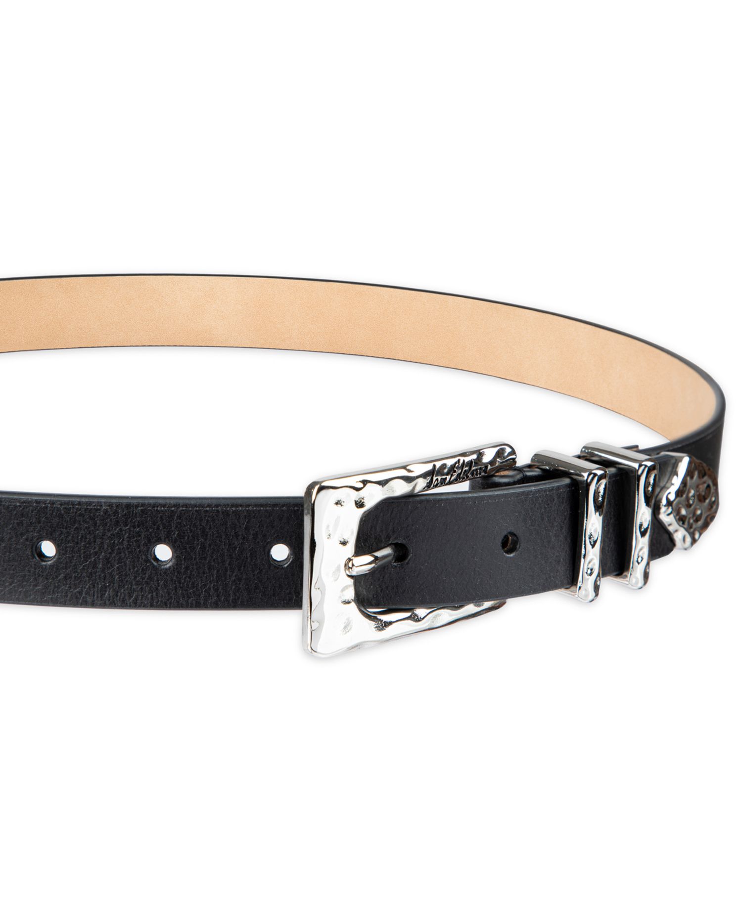 Women's Hammered Metal Casual Leather Belt