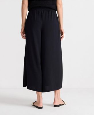 Women's Creaseless High Rise Palazzo Crop Pants