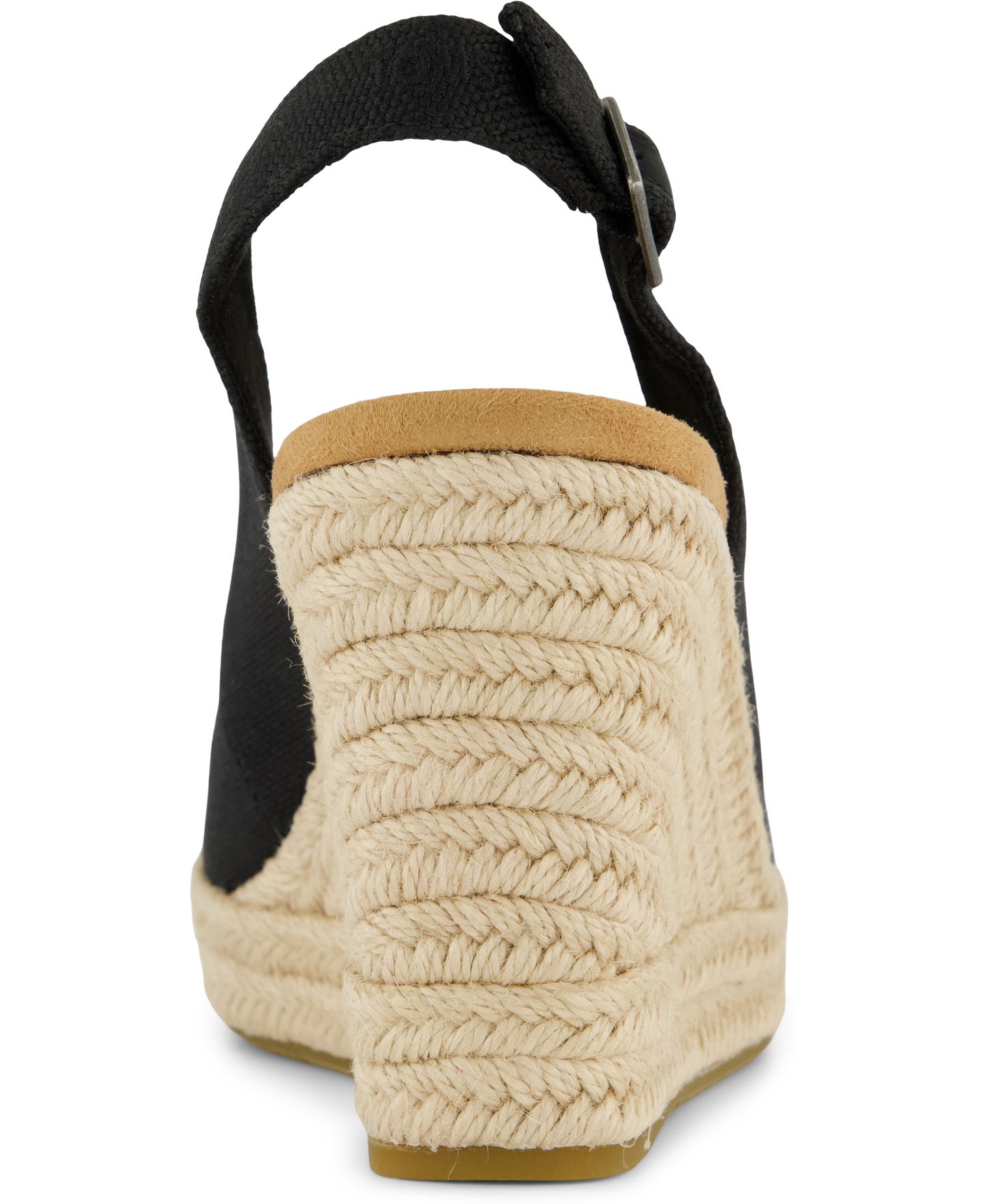 Женские сандалии TOMS Camilla Peep Toe Wedge, цвет: Чёрный холщовый — фото 3