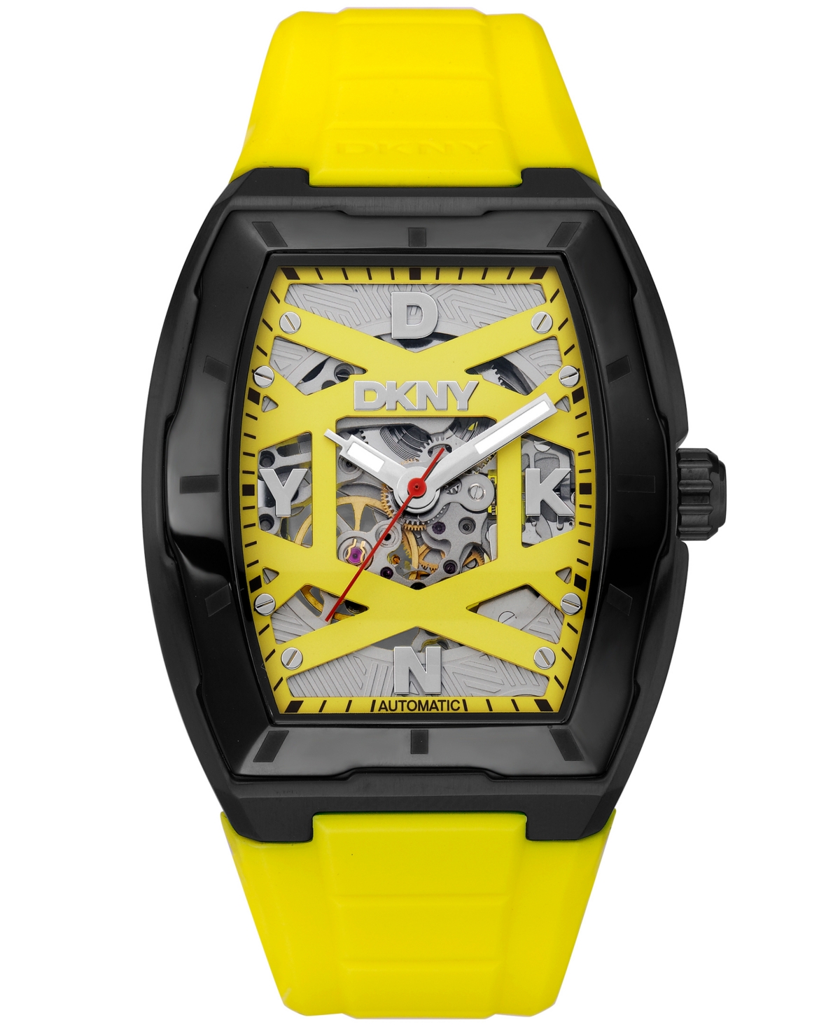Men's Urban Automatic Yellow Silicone Strap Watch, 51mm - Yellow