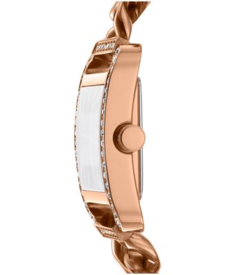 Women's City Glitz White MOP Dial Red Gold-Two-Tone Stainless Steel Bracelet Watch 27x34.5mm