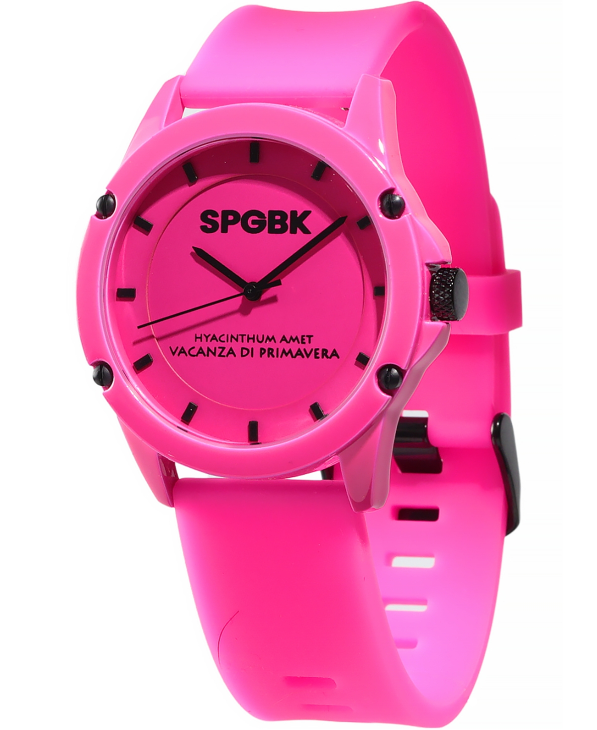 Unisex Forever Pink Silicone Strap Watch 44mm - Hot Pink