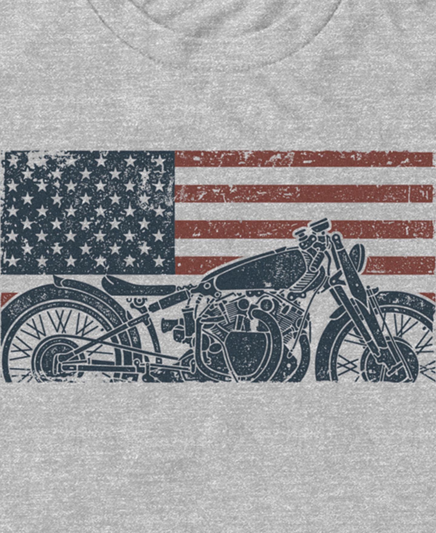 Мужская футболка Generic Additude American Moto Short Sleeve, цвет: Меланжевый — фото 3