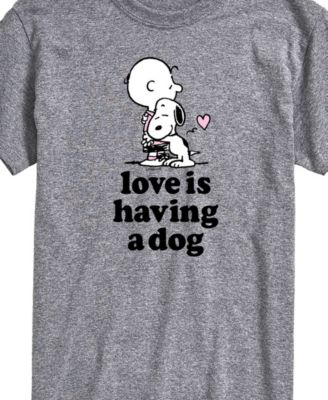 Men's Peanuts Love Is Having a Dog Short Sleeve T-Shirt