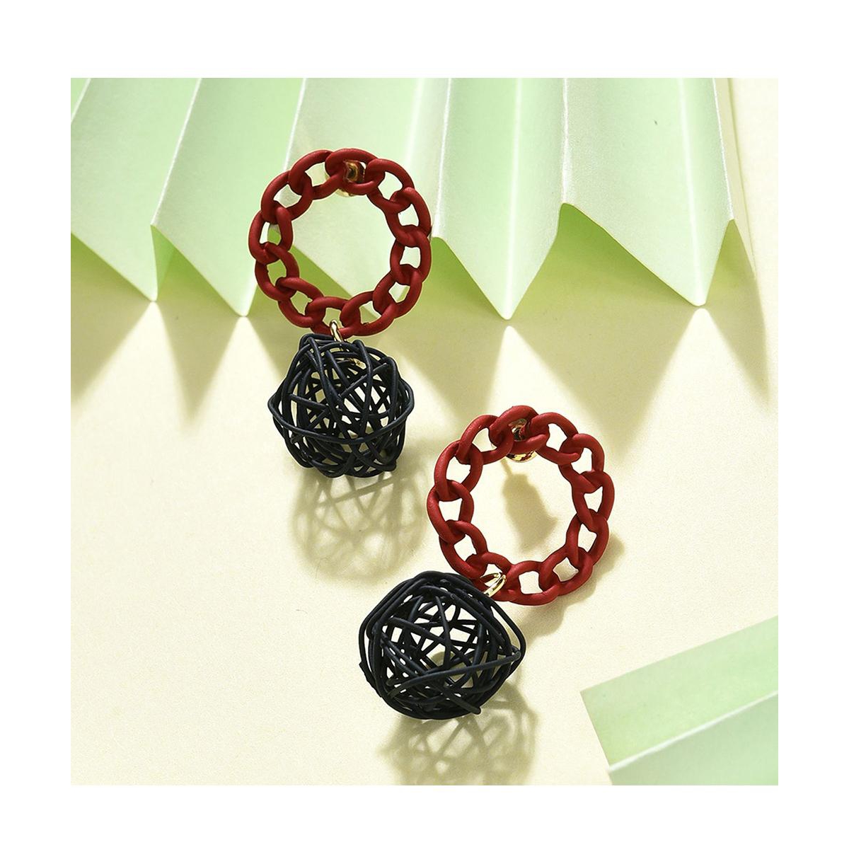 Sohi Women's Textured Drop Earrings