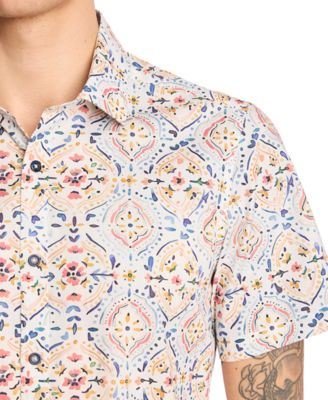 Men's Sawyer Slim Fit Short Sleeve Printed Button-Front Shirt