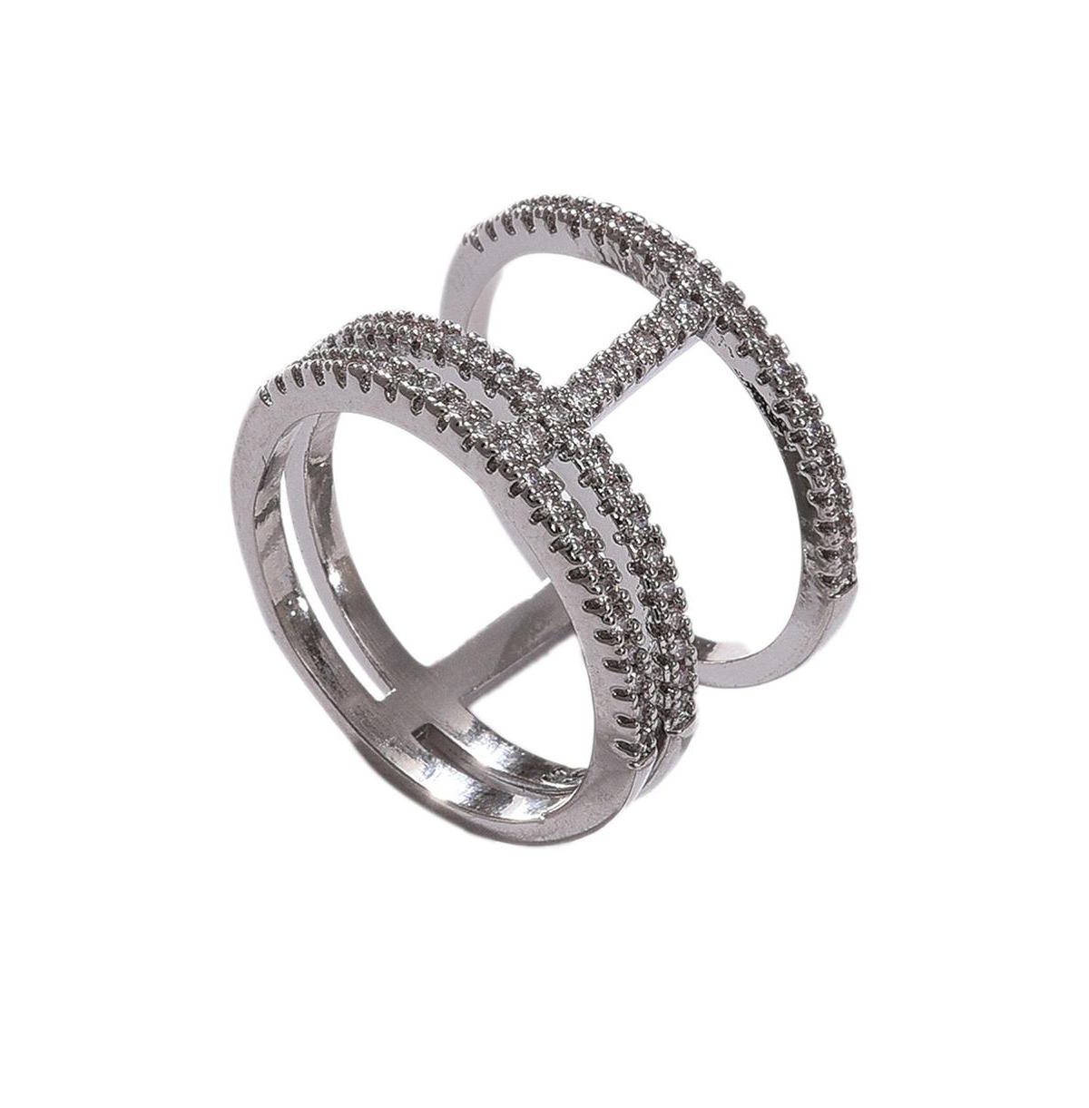 Women's Crystal Cocktail Ring - Silver