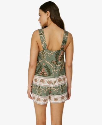 Women's Button-Front Relaxed Tank Top