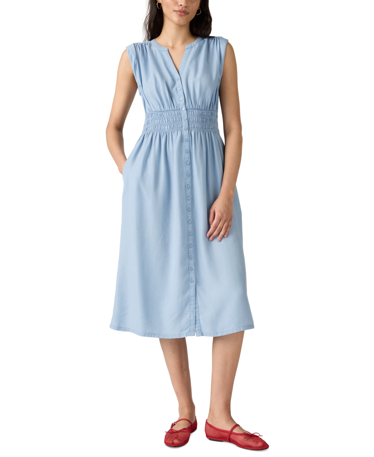 LEVI'S WOMEN'S BETTINA SLEEVELESS MIDI DRESS 