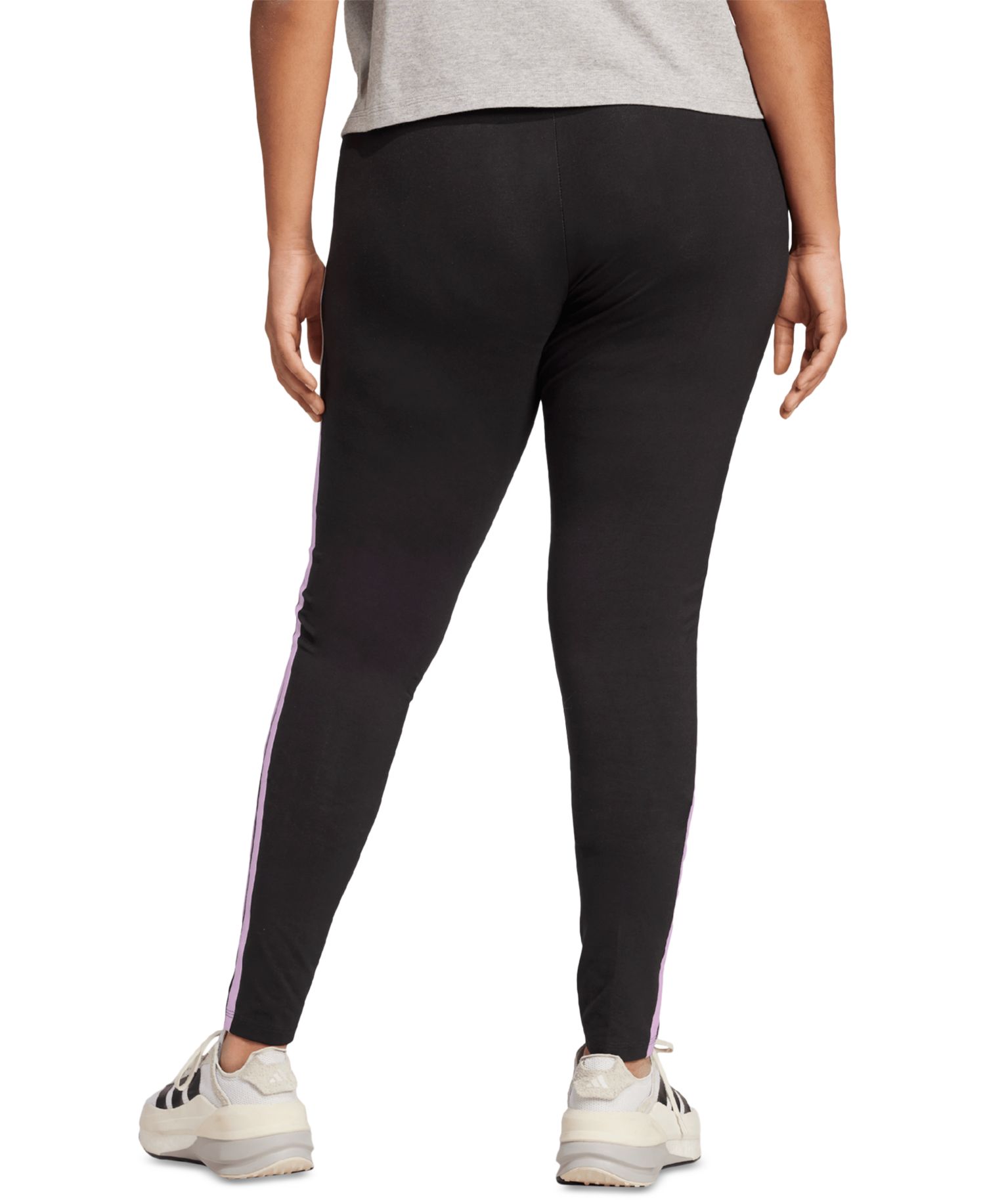 Plus Size Essentials 3-Stripes Cotton Leggings