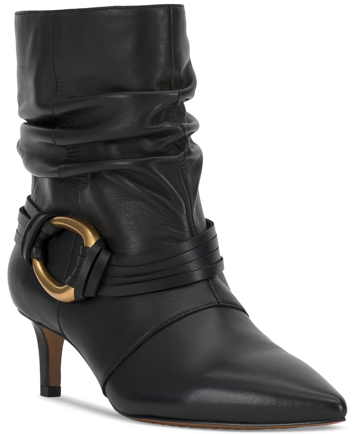 Kirpa Slouch Embellished Mid-Heel Dress Booties - Tortilla Suede