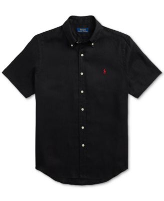 Men's Short-Sleeve Linen Button-Up