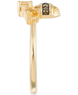 Citrine (1 ct. t.w.) & Marcasite Bee Ring in 18k Gold-Plated Sterling Silver