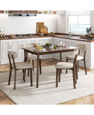 48 Inch Wooden with Rubber Wood Legs for 4 People Dining Table