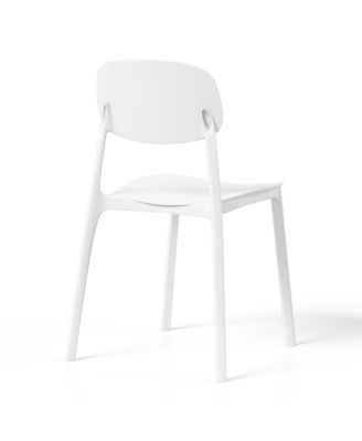 7-Piece Outdoor Rectangular Metal Patio Dining Table Set With Mid-Century Modern Stackable Patio Side Chairs