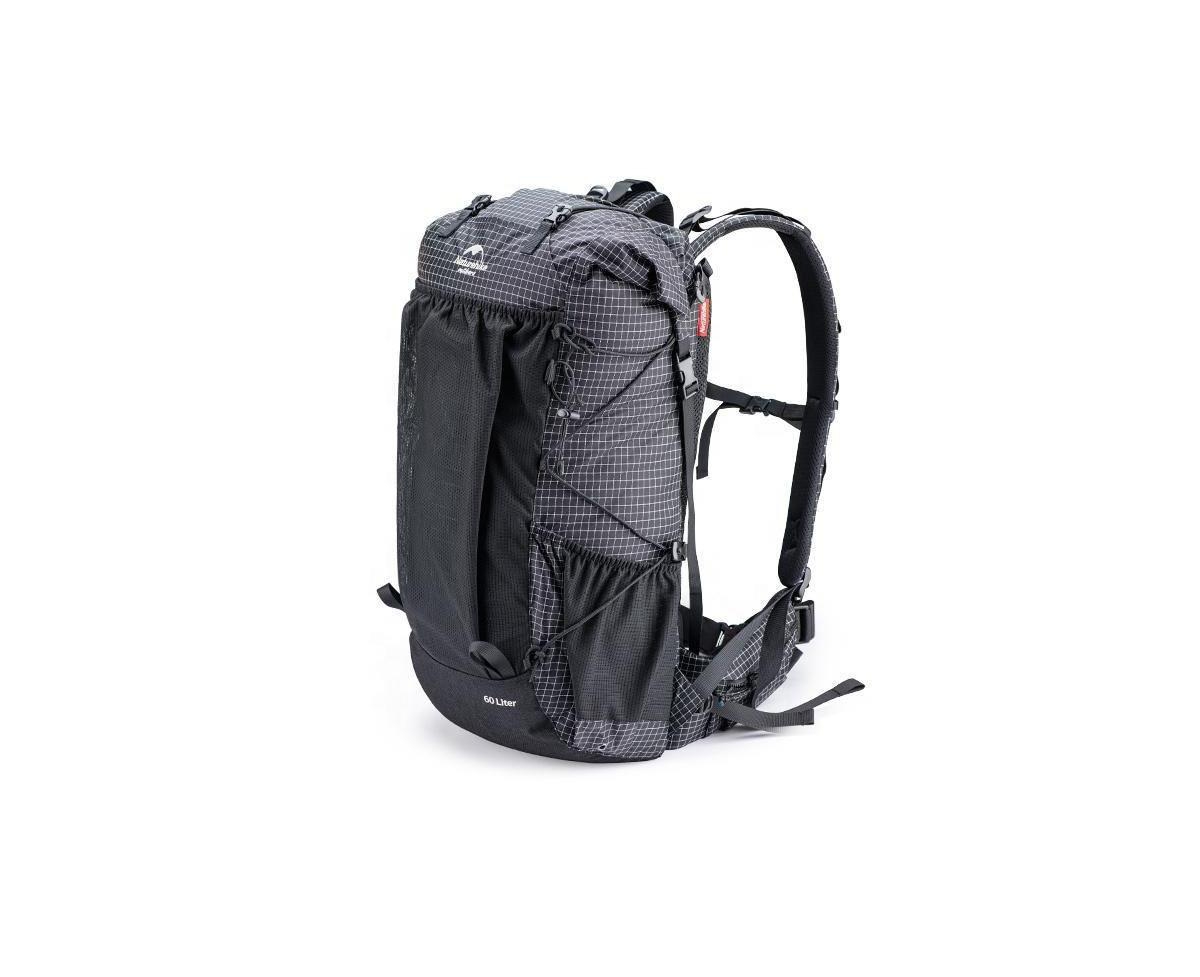 60L+5L Hiking Backpack &#x2013; Waterproof, Lightweight Mountain Bag with Rain Cover & Shoe Compartment for Camping & Travel - Black