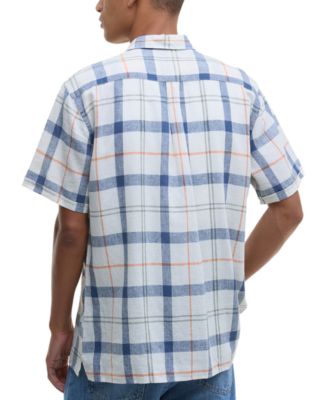 Men's Croft Short Sleeve Button-Front Tartan Pattern Shirt