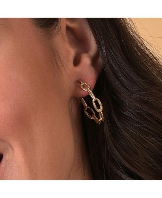 Women's Chainlink Hoop Earrings