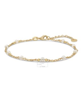 Freshwater Pearl Chain Bracelet in 14K Gold, 6.5 in adj to 7.5 in, approx. 2.2 grams.