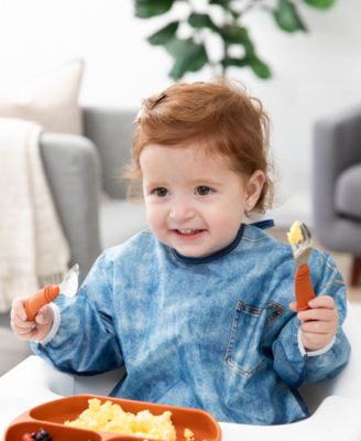 Denim Print Sleeved Bib