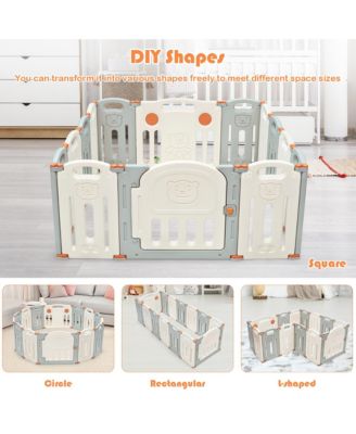 Baby 14 Panel Foldable Playpen Activity Center