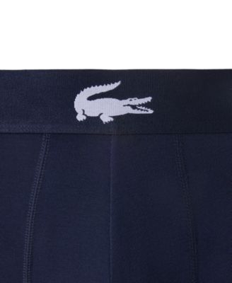 Men's 3-Pack Cotton Stretch Large-Crocodile Logo Trunks