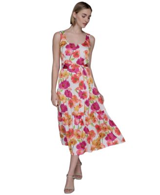 KARL LAGERFELD PARIS - Women's Floral-Print A-Line Dress