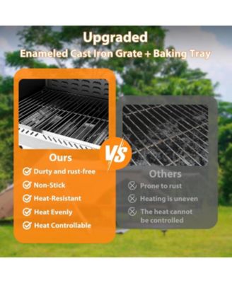 BBQ Gas Propane Grill 3 Burner Cast Iron Flat Grill Griddle Combo with Side Burner Stainless Steel 34000 BTU for Outdoor Cooking Backyard Barbecue