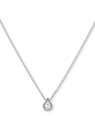 Diamond Tear-Shape 18" Pendant Necklace (1/3 ct. t.w.) in 14k White or Yellow Gold
